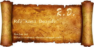 Rékasi Dezső névjegykártya